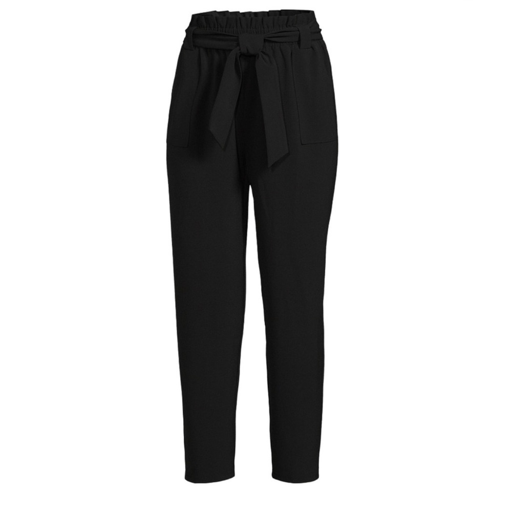 Black Relaxed-Fit Trousers with Elastic Waistband